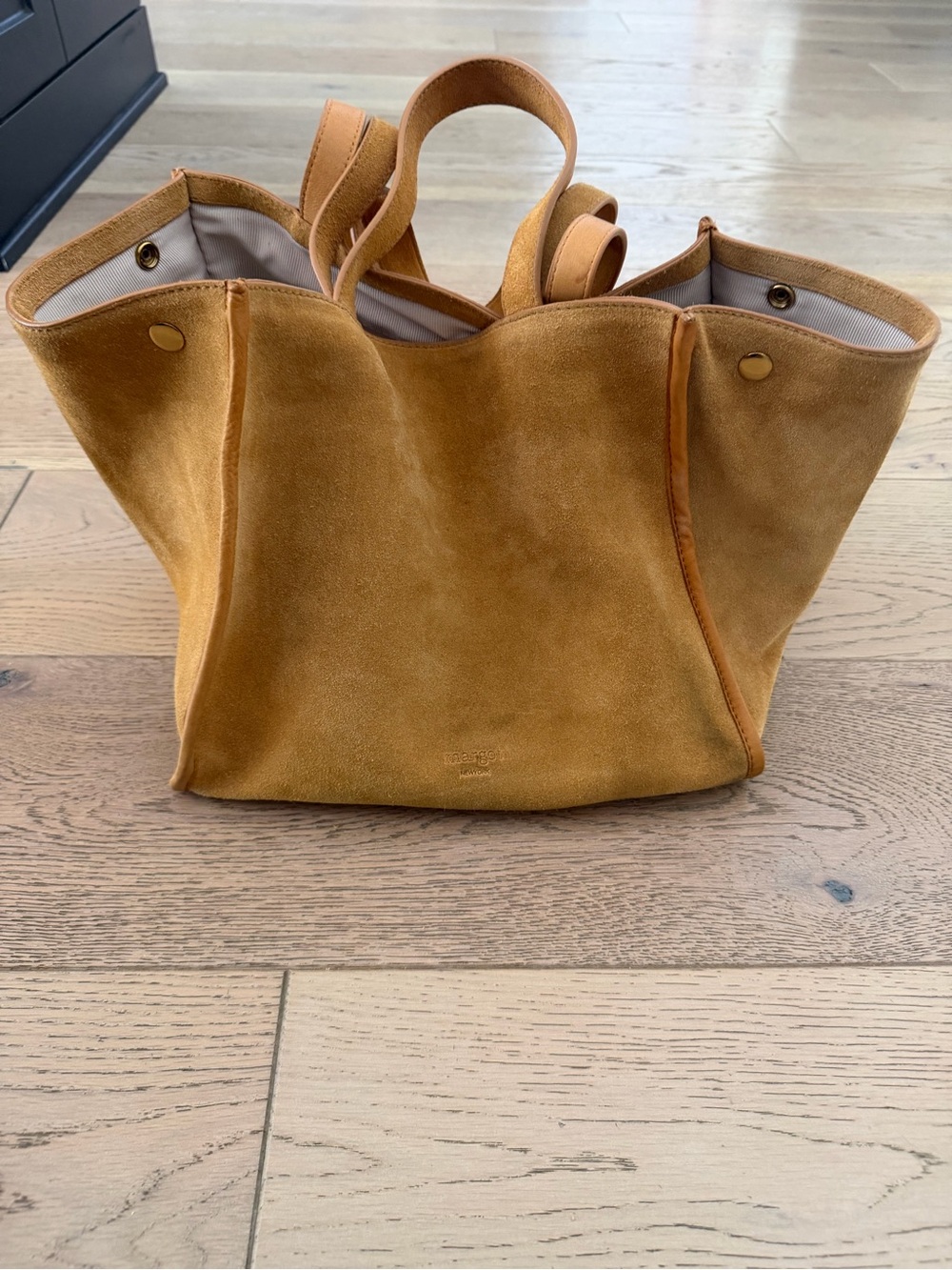Margot New York Suede Tote Bag in Tan